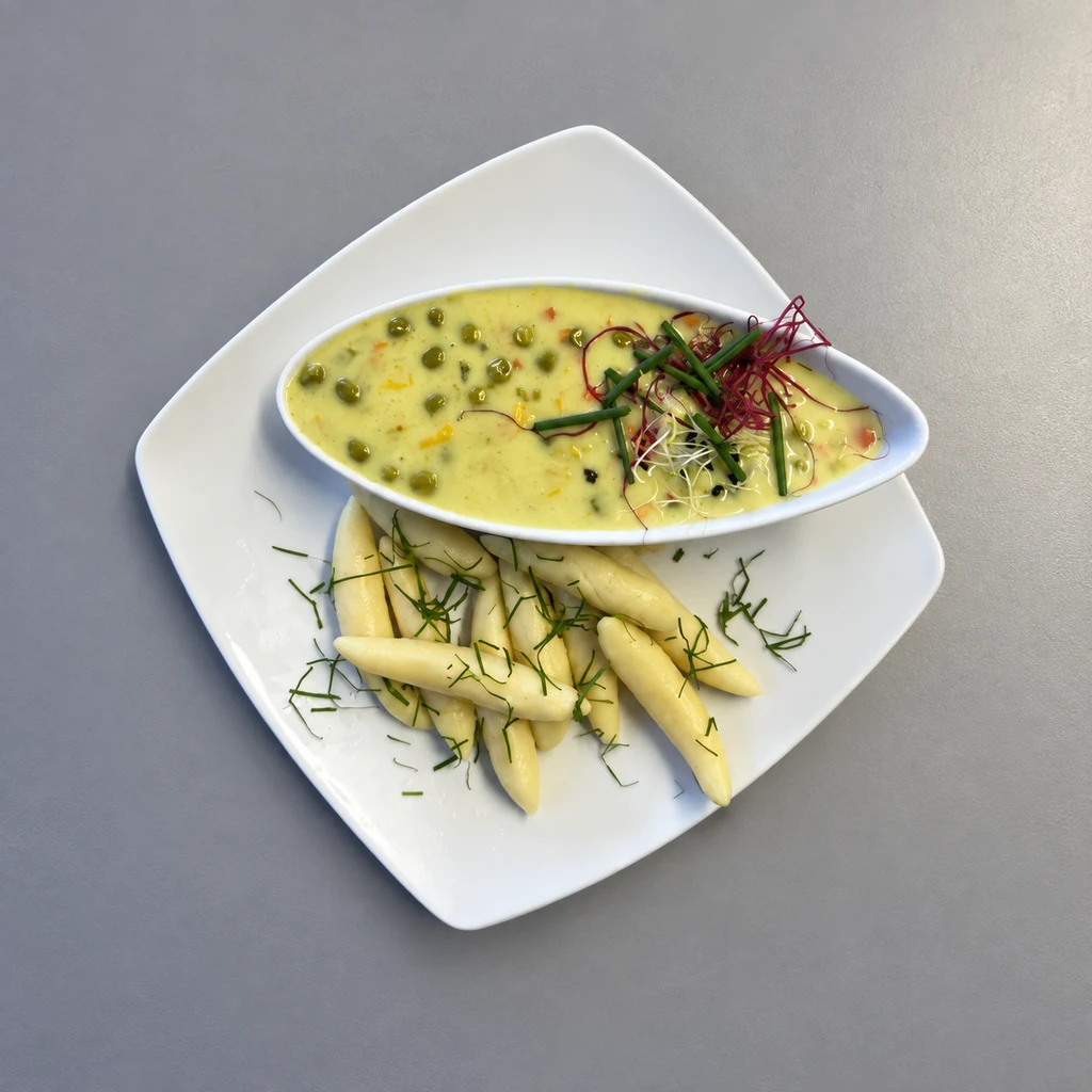 Gemüse-Curry mit BIO-Schupfnudeln
